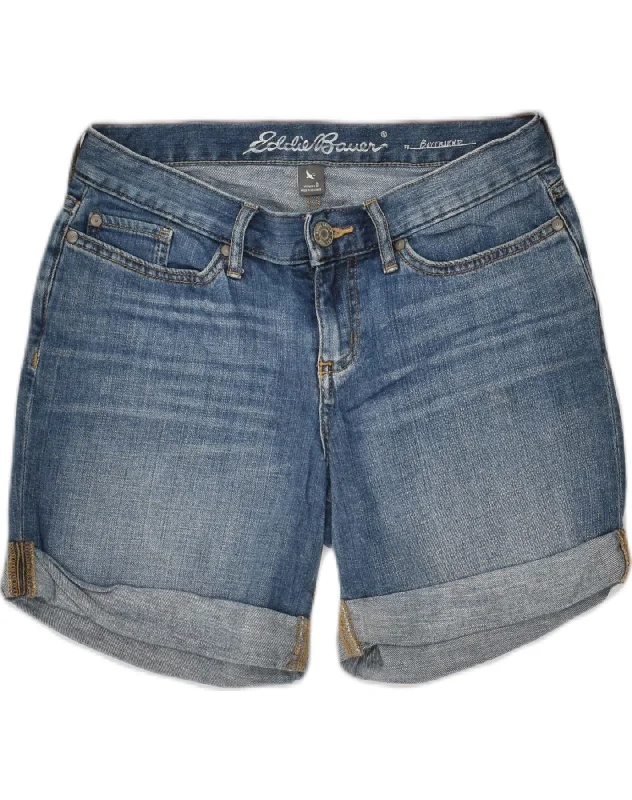 College Style EDDIE BAUER Womens Boyfriend Denim Shorts US 0 XS W30 Blue Cotton