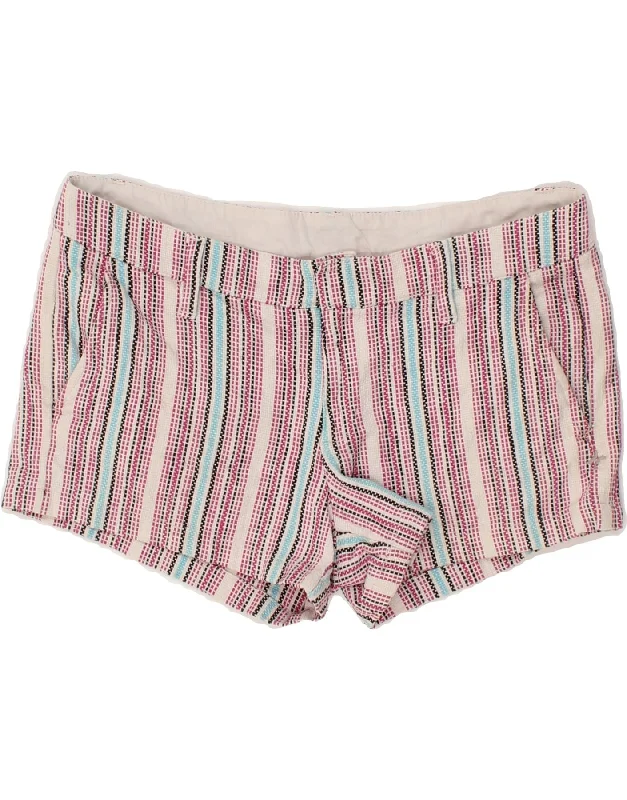 Warm Wear HURLEY Womens Chino Shorts US 9 Large W32  Multicoloured Striped Cotton