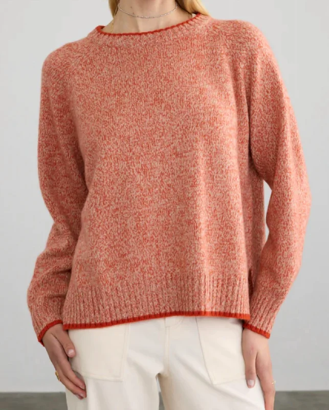 Relaxed And Casual Mendocino Pullover In Rouge Marl