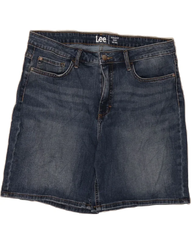 Exquisite Design LEE Womens Mid Rise Regular Fit Denim Shorts US 16 2XL W25 Blue Cotton